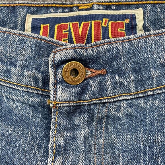 Vintage Levis 510 Jeans Mens 34 Blue Super Straight Stretch Denim 90s Casual - Picture 7 of 13